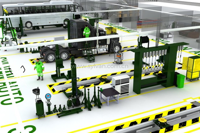 Commercial Vehicle Repair Center - Workshop Area - JoyDesign