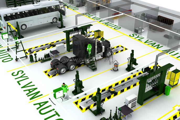 Commercial Vehicle Repair Center - Workshop Area - JoyDesign