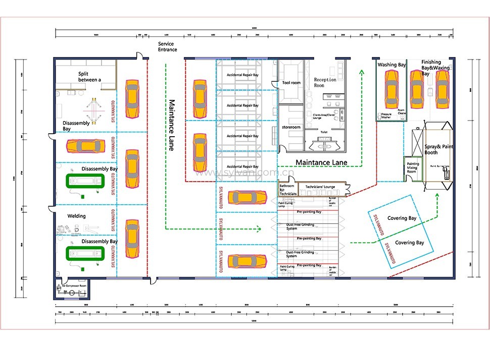 Auto Body Shop Design Layout Examples - ABRA | JoyDesign