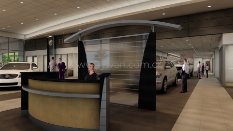 4S shop design project - Reception Area - JoyDesign