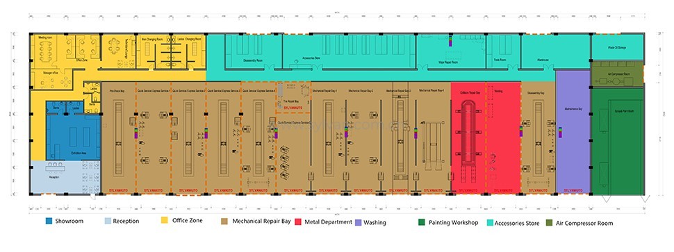 Commercial Vehicle Repair Center - Construction Drawing - JoyDesign