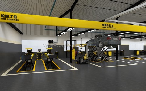 General Automotive Repair Shop Design Project - Workshop Area - JoyDesign
