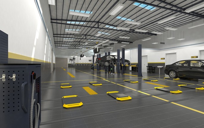 General Automotive Repair Shop Design Project - Workshop Area - JoyDesign