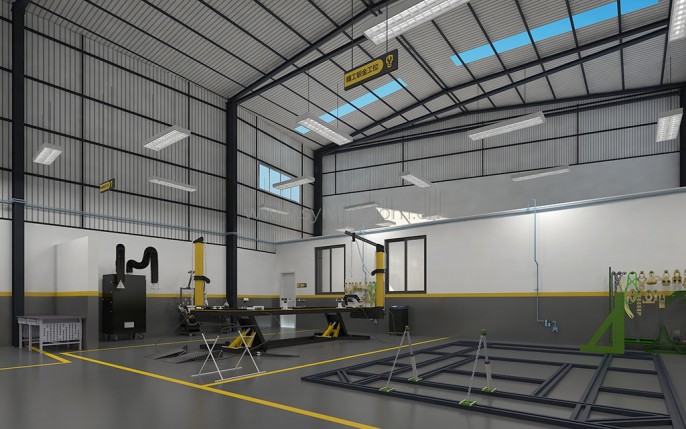 General Automotive Repair Shop Design Project - Workshop Area - JoyDesign