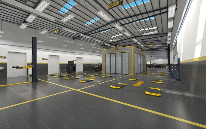General Automotive Repair Shop Design Project - Workshop Area - JoyDesign