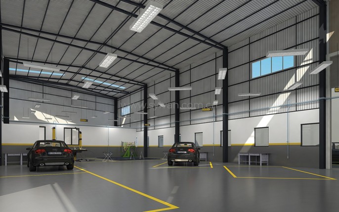 General Automotive Repair Shop Design Project - Workshop Area - JoyDesign