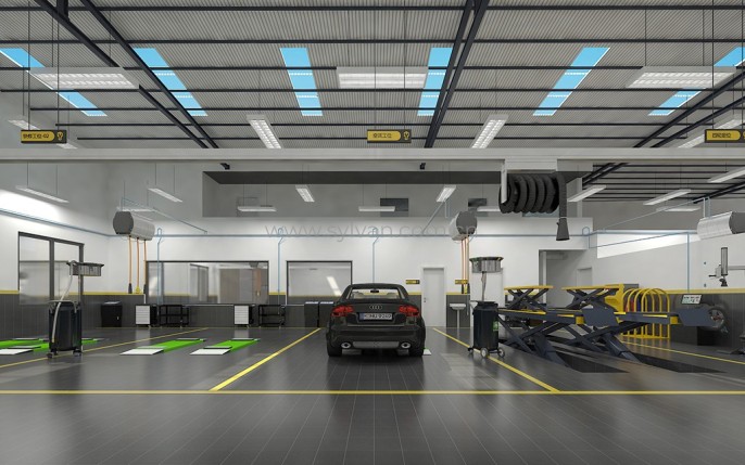General Automotive Repair Shop Design Project - Workshop Area - JoyDesign