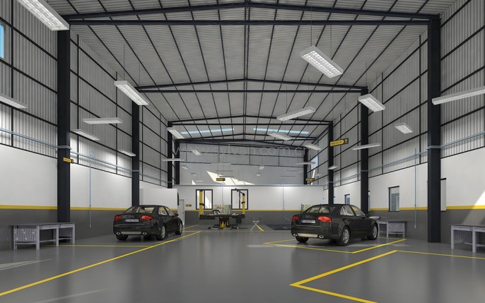 General Automotive Repair Shop Design Project - Workshop Area - JoyDesign
