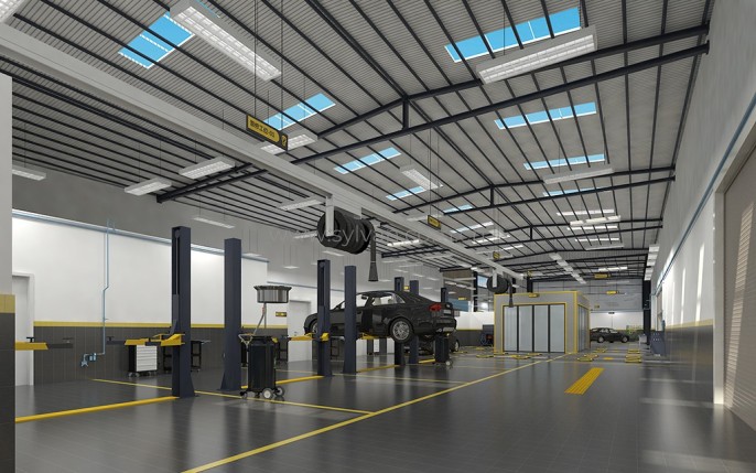 General Automotive Repair Shop Design Project - Workshop Area - JoyDesign