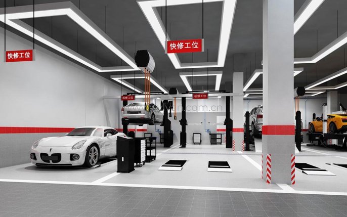 General Automotive Repair Shop Design Project - Workshop Area - JoyDesign