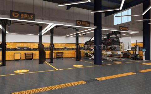 General Automotive Repair Shop Design Project - Workshop Area - JoyDesign