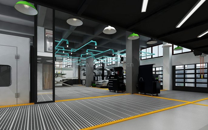 Custom Auto Paint Shop Case - Workshop Area - JoyDesign