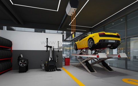 Second-Class auto repair shop design case - Workshop Area - JoyDesign