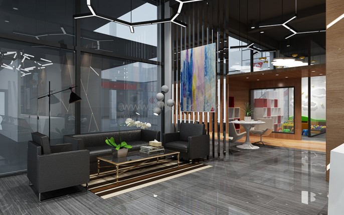 Second-Class auto repair shop design case - Reception Area - JoyDesign