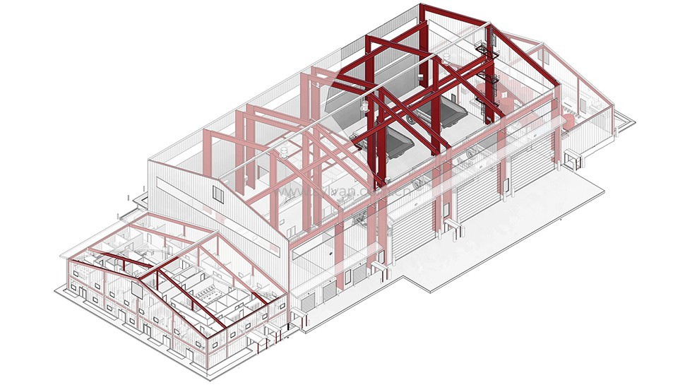 Commercial Vehicle Service Center Design Project - Construction Drawing - JoyDesign