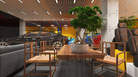 内蒙古汽修厂接待区装修效果图-丽车源