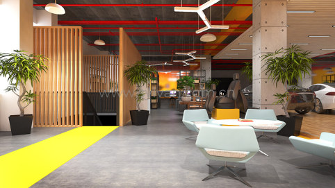 内蒙古汽修厂接待区装修效果图-丽车源