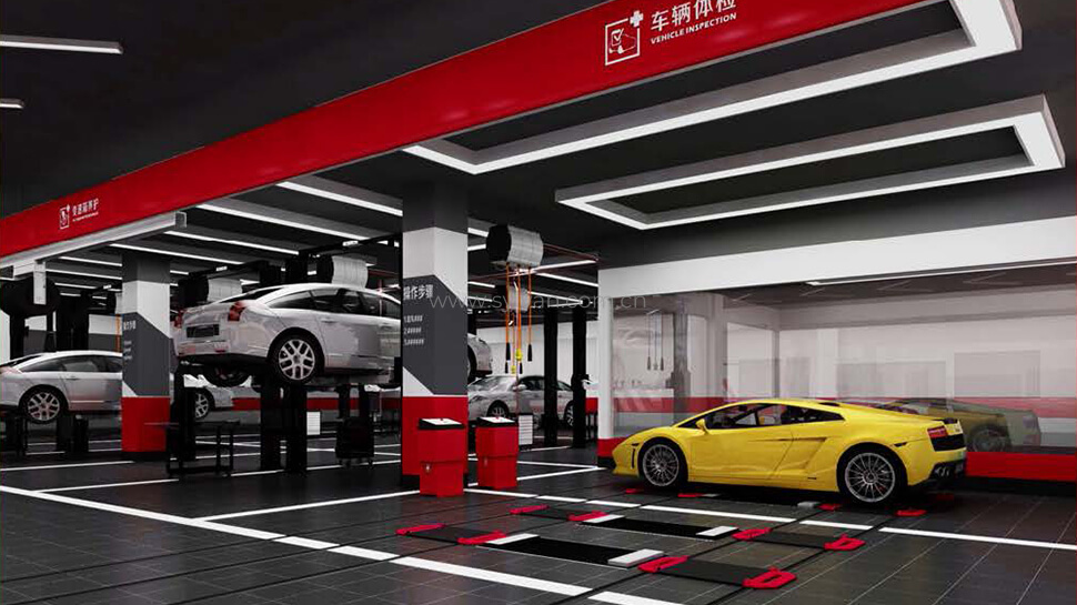 湖北汽修连锁店车间装修设计效果